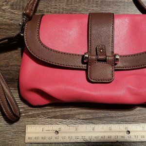 Chaps coral crossbody purse/wristlet
